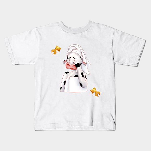 Skin Cow Care Blogger Cute Animal friends Kids T-Shirt by resdesign